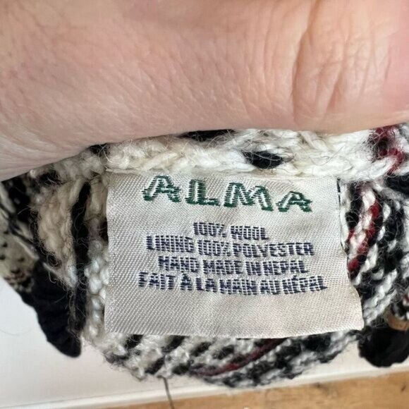 Vintage Alma Men’s Small Oversized Nordic 100% Wool Pullover Sweater 1/4 Zip - Picture 3 of 12